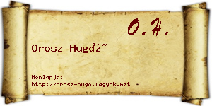 Orosz Hugó névjegykártya